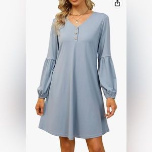NWT Manydress blue long sleeved dress size M